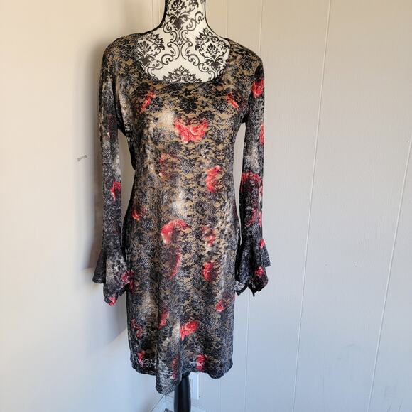 Talk of the Walk Dresses & Skirts - Talk of the Walk Vintage Floral Bell Sleeve Mini Dress